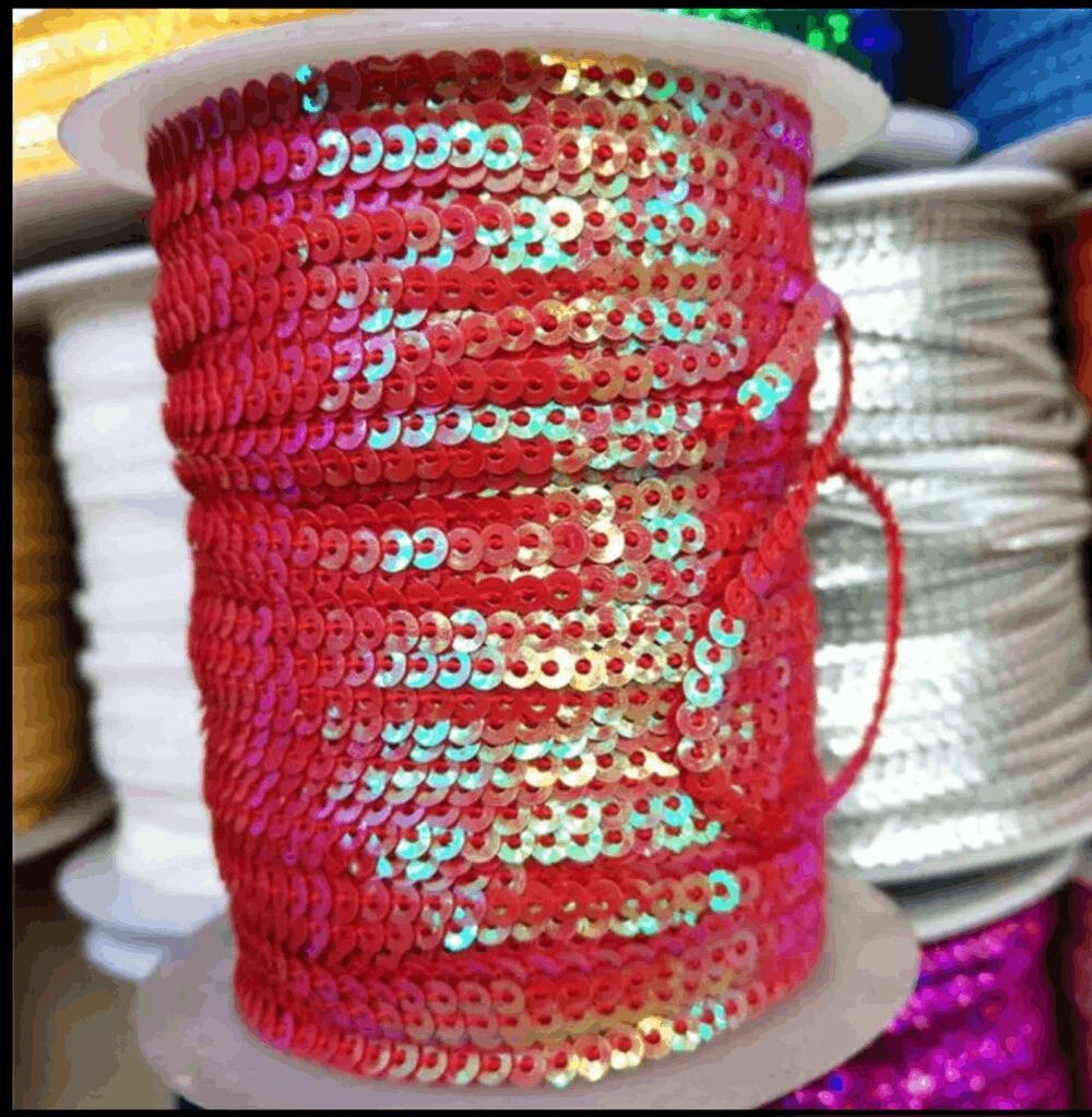 10 yards of Salmon AB Sequin Trim 3mm - Brand New